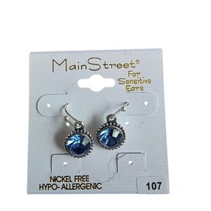 Mainstreet Blue Earrings for Sensitive Ears
